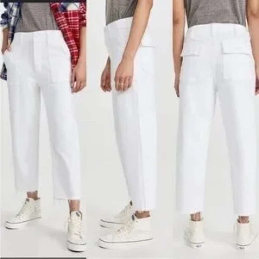 MOTHER White Ankle Cropped Jeans
